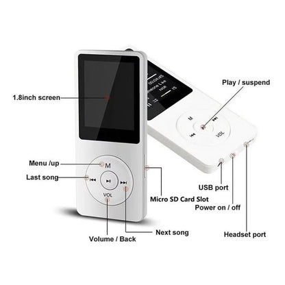 Compact Digital Media Player with Bluetooth and 1.8 Inch Display