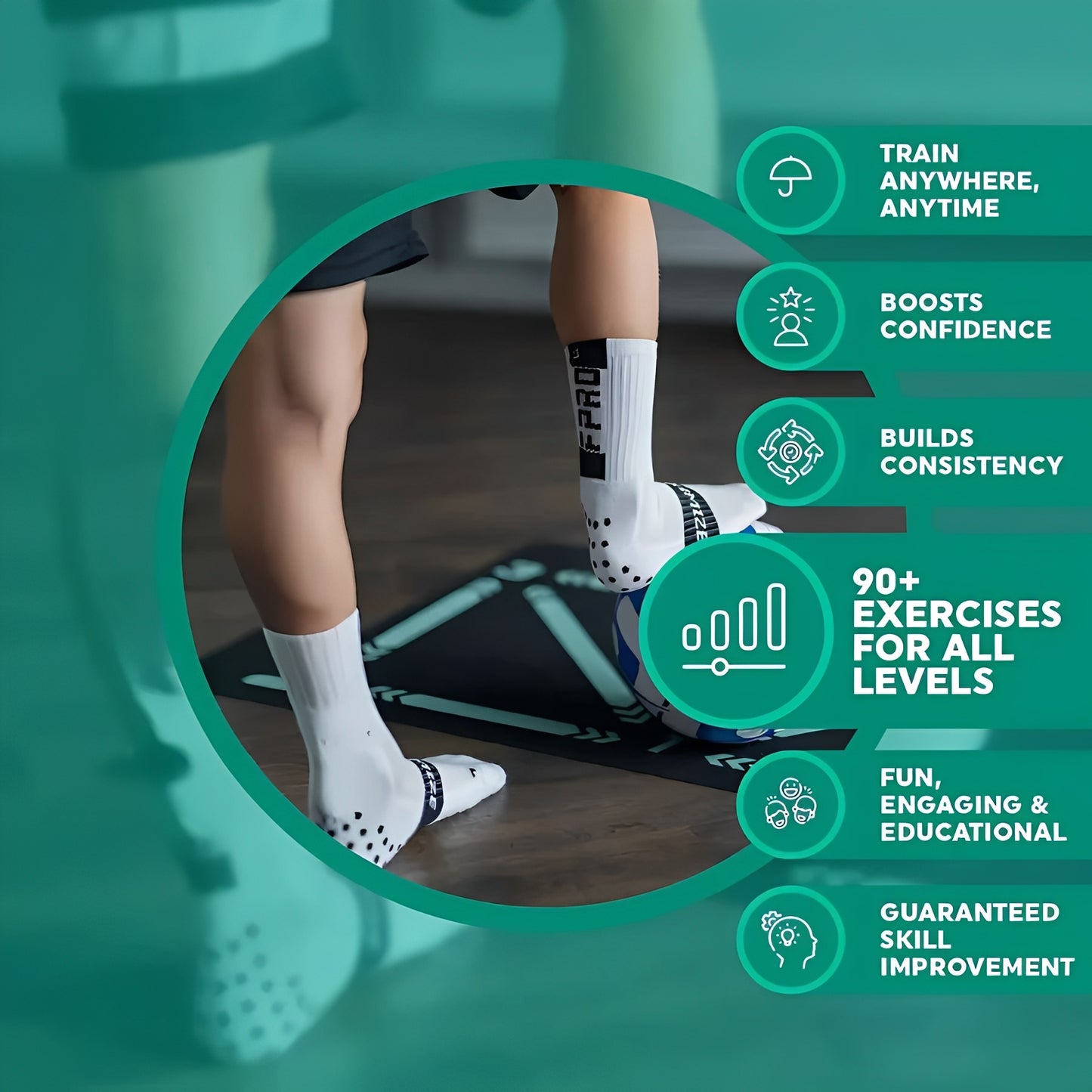 Football Training Mat with Guided Video Workout Program