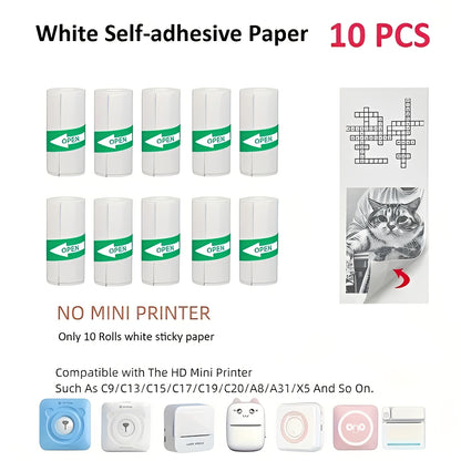Inkless Thermal Sticker Printer with Bluetooth, Portable Photo Printer