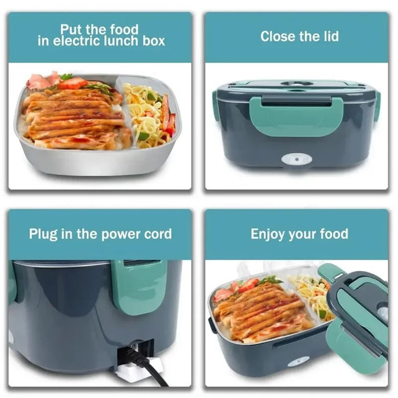 Portable Electric Lunch Box with Heating Function for Car and Home Use