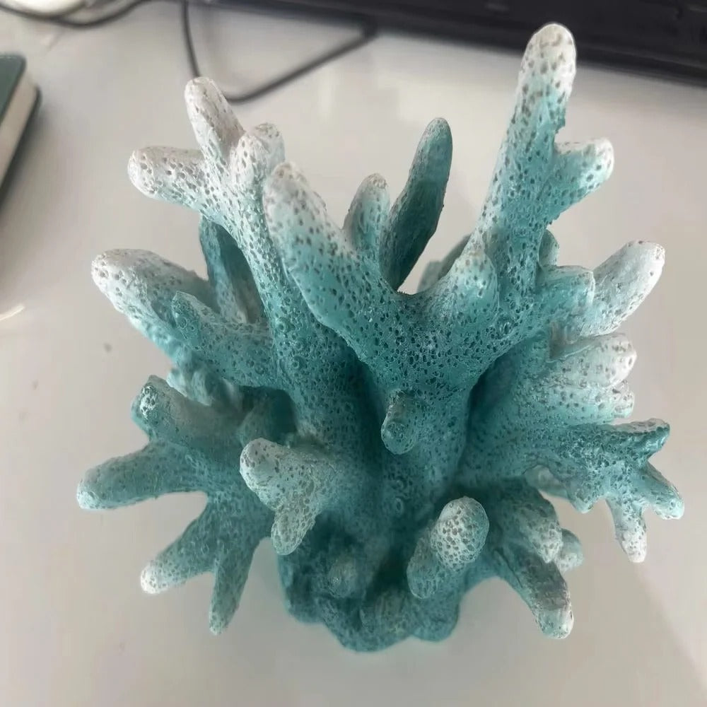 Coral Reef Aquarium Ornament with Resin Craft Design