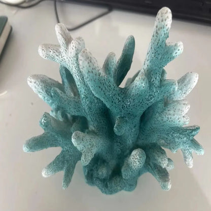 Coral Reef Aquarium Ornament with Resin Craft Design