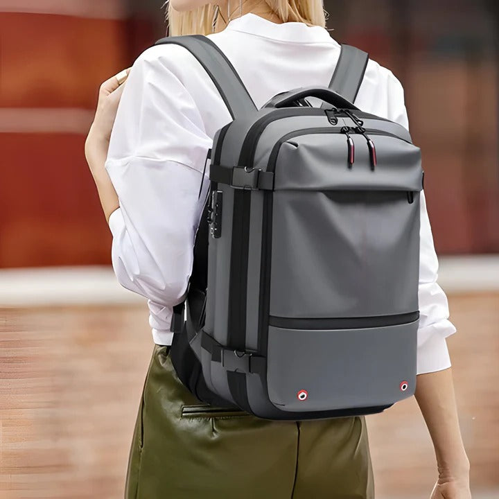 Backpack with Internal Compression System and Structured Design