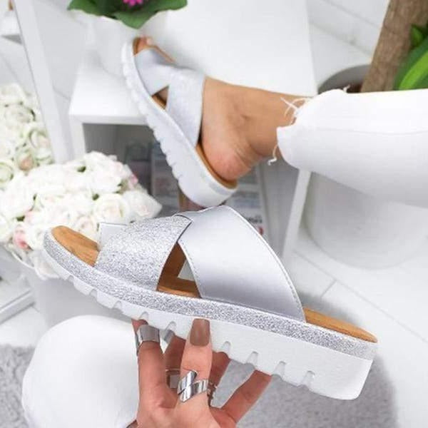 Open Toe Platform Sandals with Wide Fit for Extended Wear