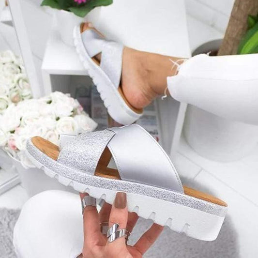 Open Toe Platform Sandals with Wide Fit for Extended Wear