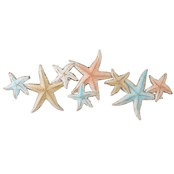 Metal Starfish Wall Art Set with Coastal Design, 46.5in Wide
