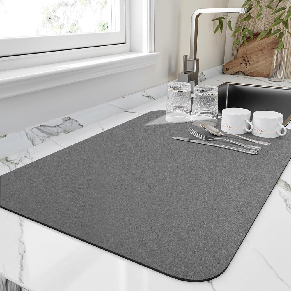 Absorbent Dish Drying Mat for Kitchen Countertops