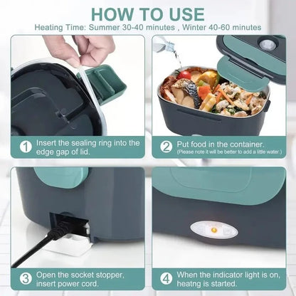 Portable Electric Lunch Box with Heating Function for Car and Home Use