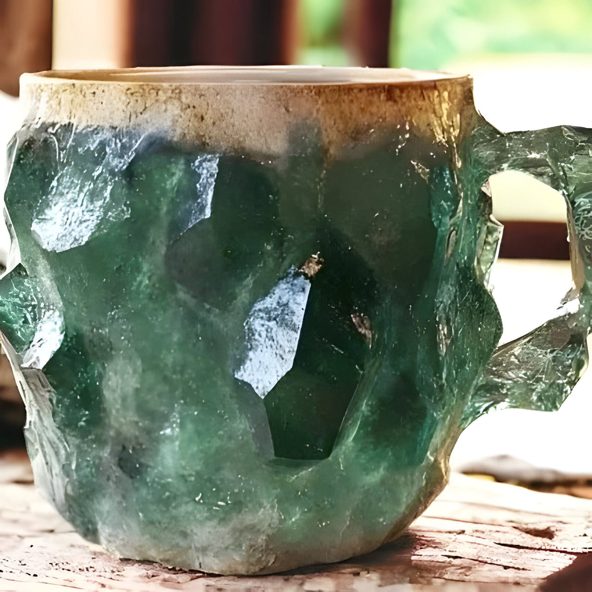 Crystal Look Coffee Mug with Handle and Heat Resistance