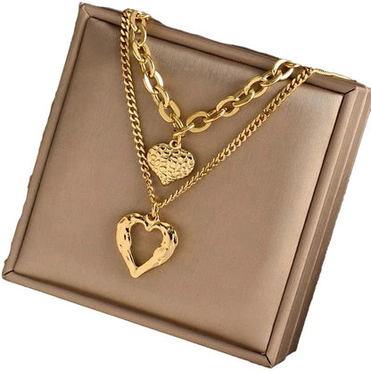 Double Pendant Necklace with Lobster Clasp and Extender Chain