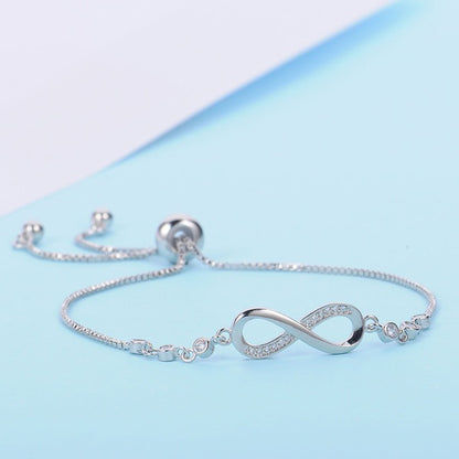 Infinity Symbol Bracelet with Adjustable Chain and Lobster Clasp