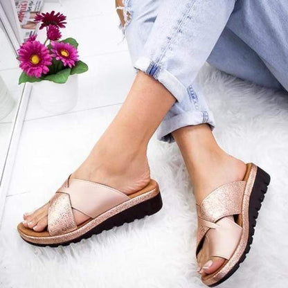 Open Toe Platform Sandals with Wide Fit for Extended Wear