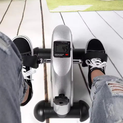 Portable Under Desk Exercise Bike Pedal Trainer with Adjustable Resistance and LCD Display