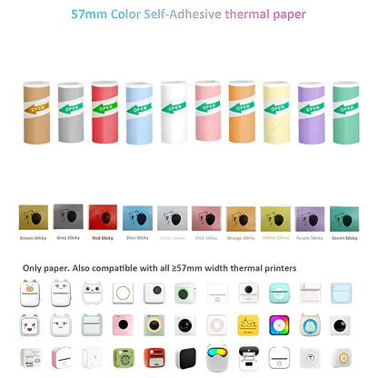 Inkless Thermal Sticker Printer with Bluetooth, Portable Photo Printer