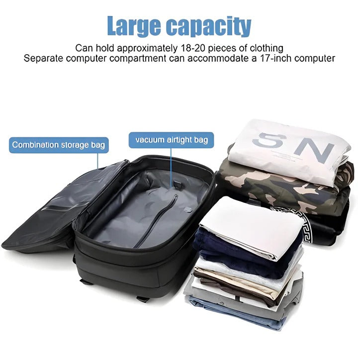 Backpack with Internal Compression System and Structured Design