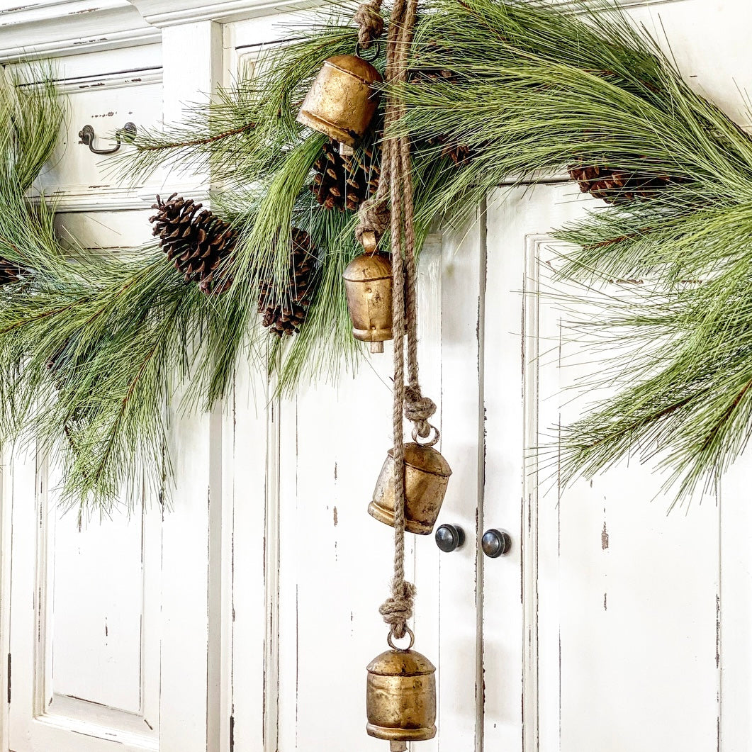 Artificial Pine Garland with Brown Pinecones and Cascading Needles 6 Feet