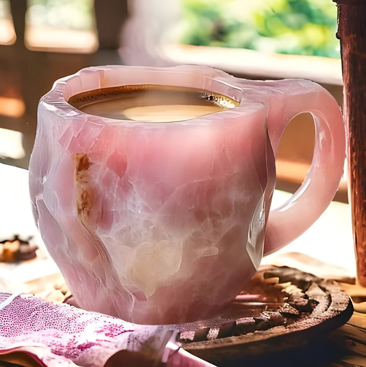 Crystal Look Coffee Mug with Handle and Heat Resistance