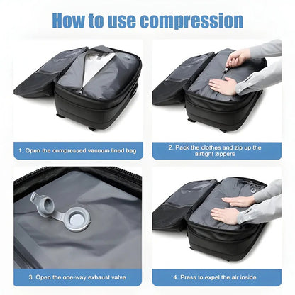 Backpack with Internal Compression System and Structured Design