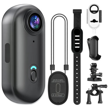 Compact 4K Wearable Thumb Action Camera with Water Resistance and 128GB Capacity