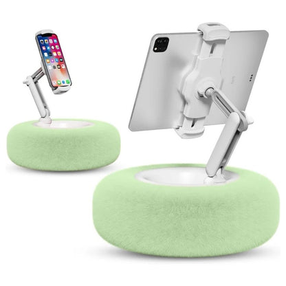 Plush Pillow Phone Holder with Snack Bowl Attachment