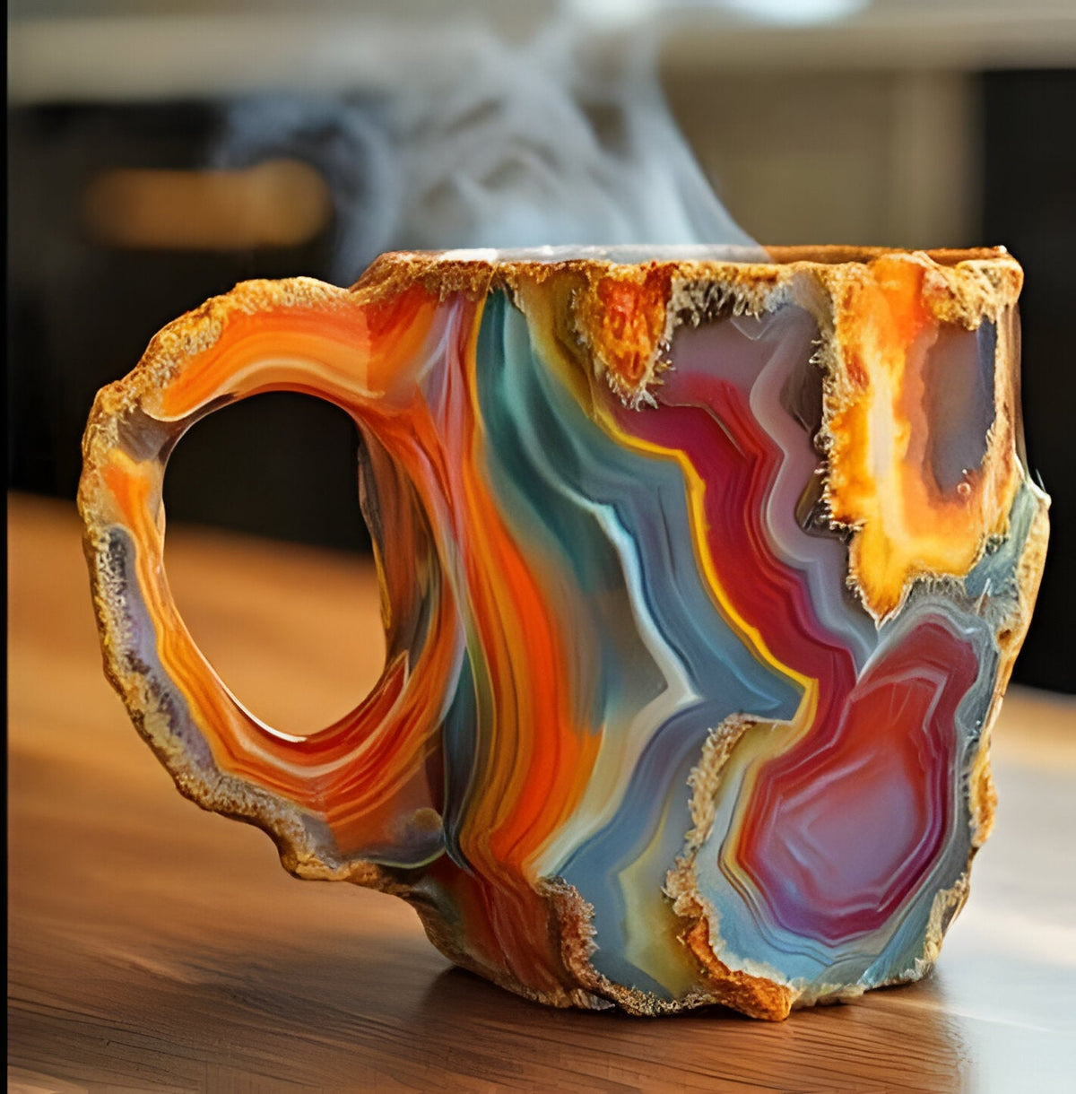Crystal Look Coffee Mug with Handle and Heat Resistance