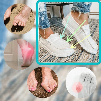 Stretch Canvas Loafers with Wide Fit and Cushioned Insole for Women