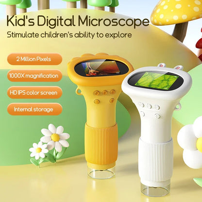 Portable Mini Microscope for Kids, 1000X Zoom Outdoor Science Exploration Tool