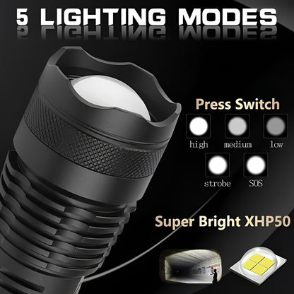 Rechargeable LED Flashlight with Multiple Brightness Modes