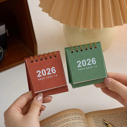 Mini Desktop Calendar 2026 with Standing Display for Office Use