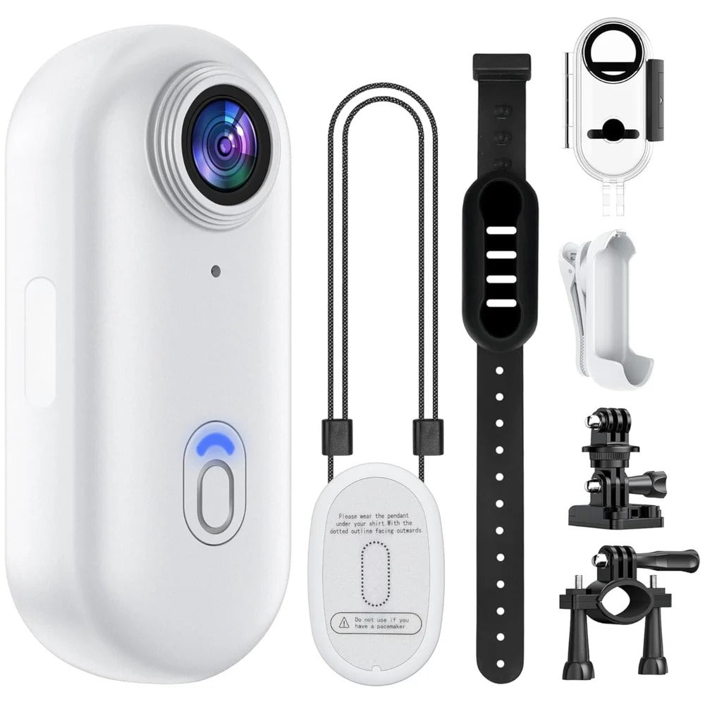 Compact 4K Wearable Thumb Action Camera with Water Resistance and 128GB Capacity