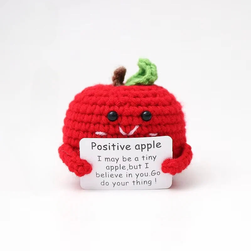 Crochet Hedgehog Stuffed Toy with Affirmation Card for Gift and Home Display