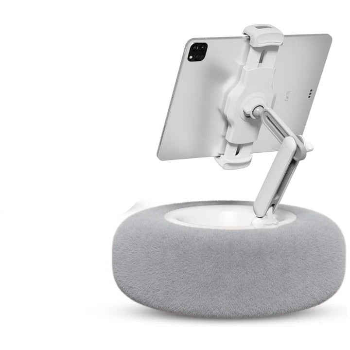 Plush Pillow Phone Holder with Snack Bowl Attachment