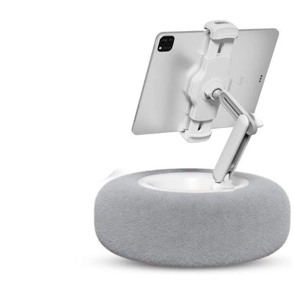 Plush Pillow Phone Holder with Snack Bowl Attachment