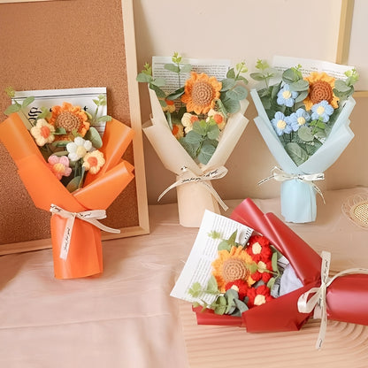Handcrafted Crochet Sunflower and Daisy Bouquet for Gifting on Special Occasions