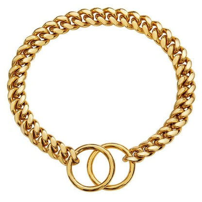 Stainless Steel Chain Dog Collar in Multiple Colors