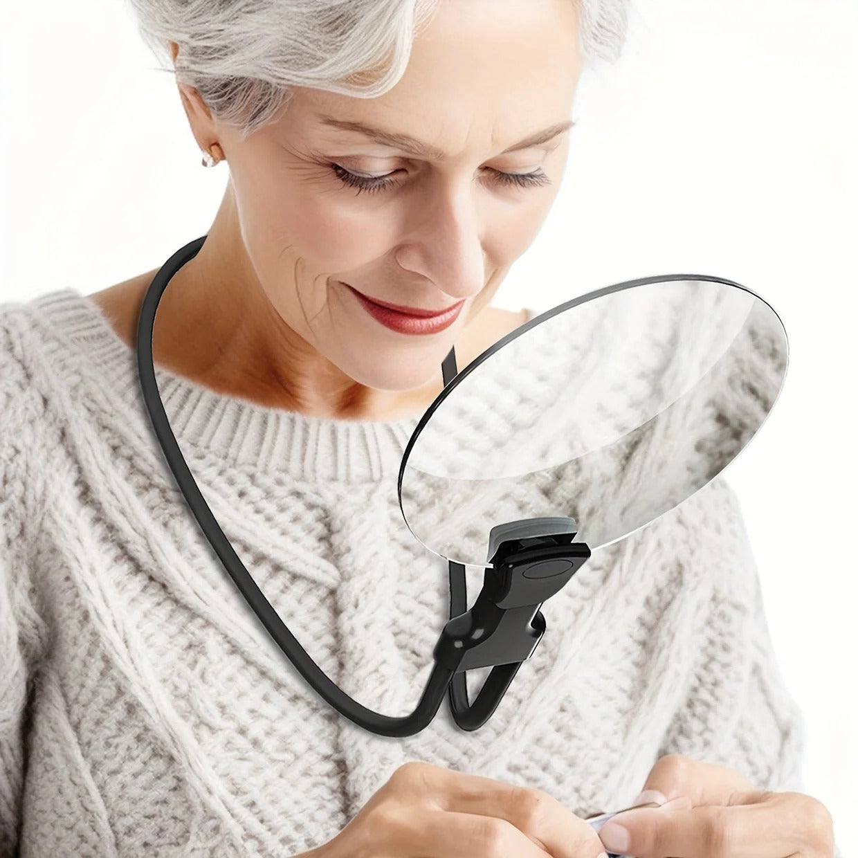 Ergonomic Hands-Free Magnifying Glass with 5X Magnification and Adjustable Neck Strap