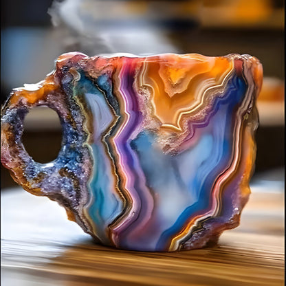 Crystal Look Coffee Mug with Handle and Heat Resistance