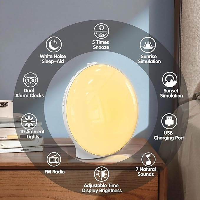 Sunrise Simulation Alarm Clock with Built In Nature Sounds