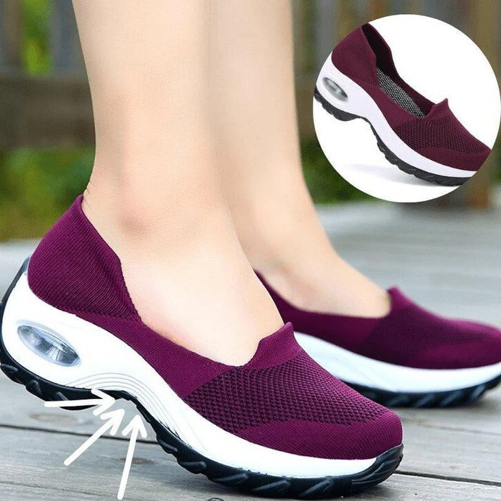 Ladies Breathable Mesh Sneakers with Orthopedic Arch Support and Air Sole