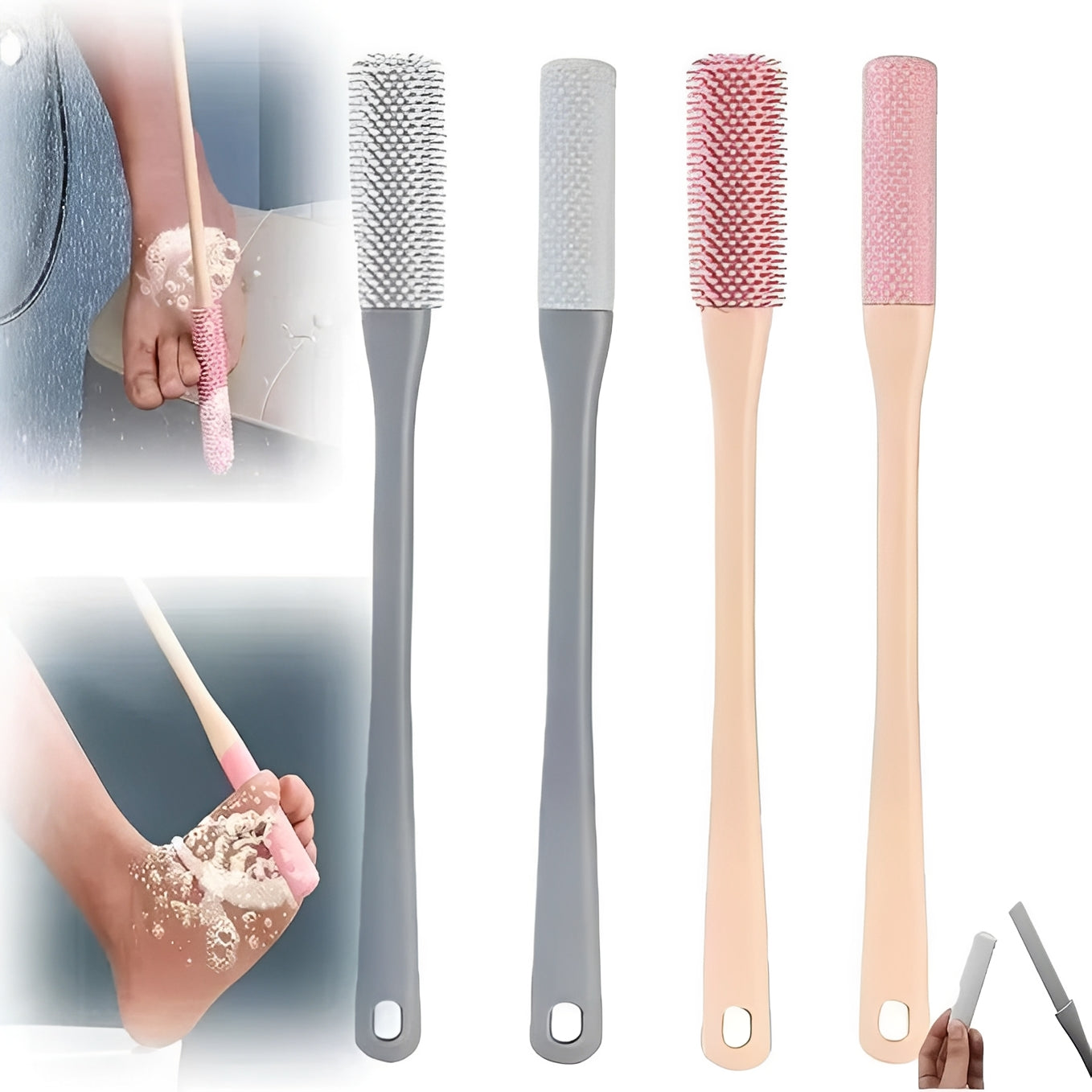 Long Handle Toe Cleaning Brush, 2 Piece Set