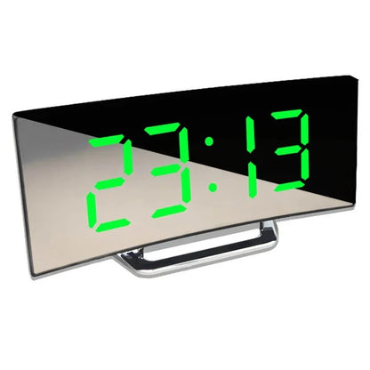 Curved LED Digital Alarm Clock with Adjustable Brightness