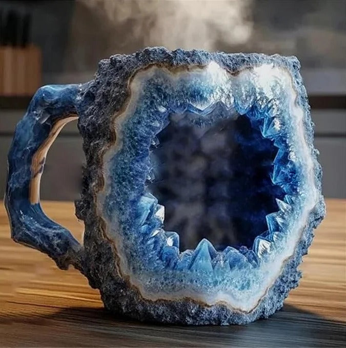 Crystal Look Coffee Mug with Handle and Heat Resistance
