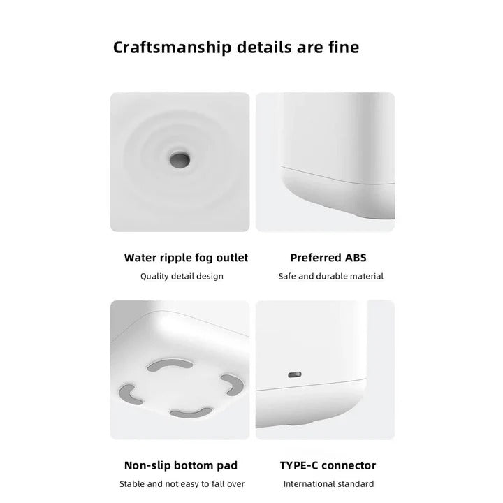 Rechargeable Humidifier with Adjustable Mist and LED Display