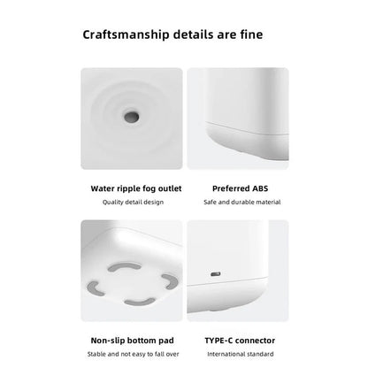 Rechargeable Humidifier with Adjustable Mist and LED Display