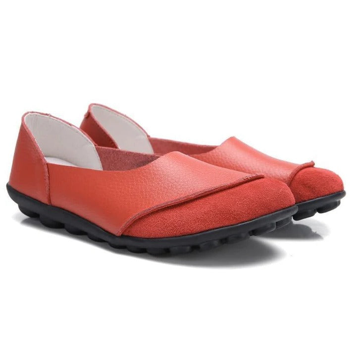Ladies Broad Width Suede Moccasin Loafers with Soft Cushioned Insole