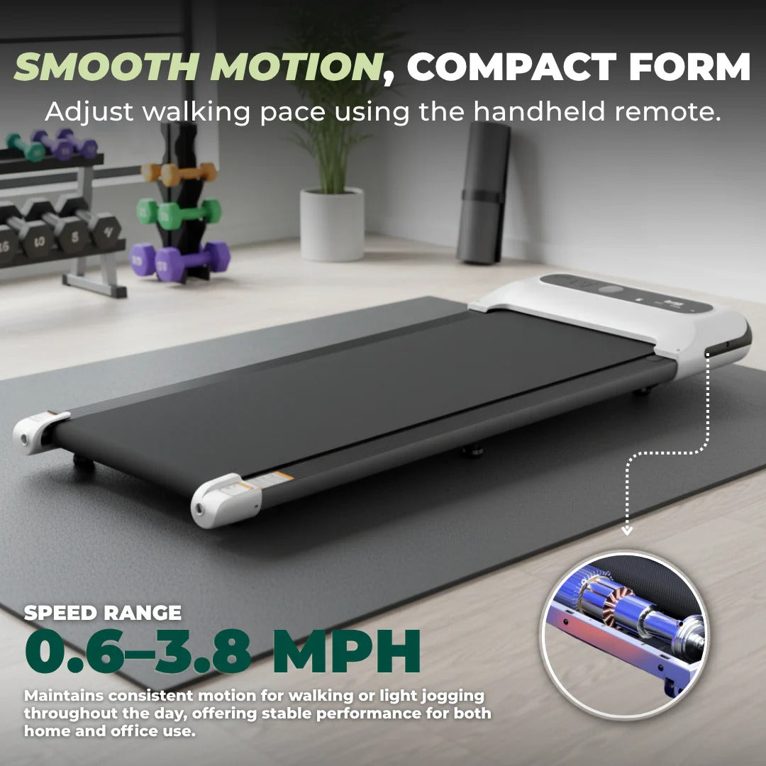 Compact Walking Treadmill for Under Desk Use with LED Screen and Remote