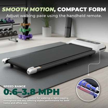Compact Walking Treadmill for Under Desk Use with LED Screen and Remote
