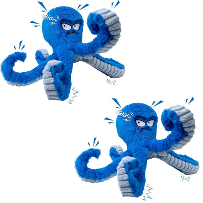 Stuffed Octopus Dog Toy with Squeaker and Crinkle Material for Chewing