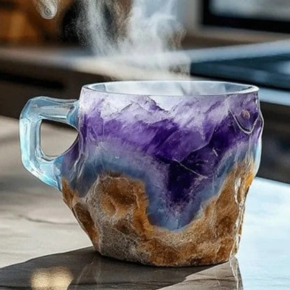 Crystal Look Coffee Mug with Handle and Heat Resistance