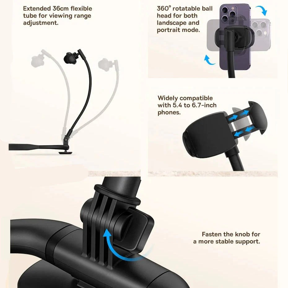 Cell Phone Holder with 360 Degree Rotation for Desk and Bedside